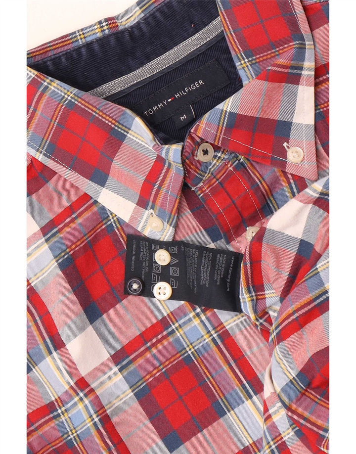 Tommy Hilfiger Mens Shirt Medium Red Check Cotton