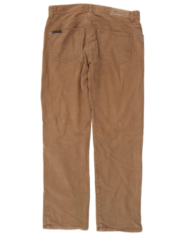Gant Mens Straight Casual Trousers W34 L32 Beige Cotton