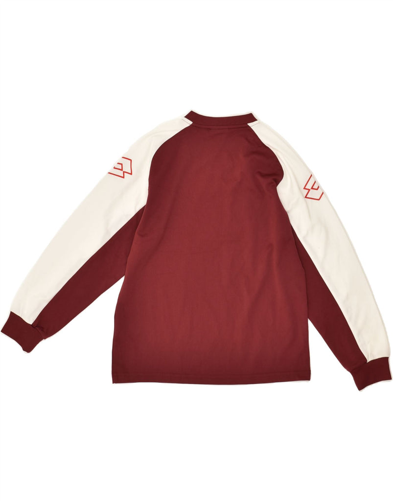 LOTTO Boys Graphic Top Long Sleeve 11-12 Years Medium Burgundy Colourblock | Vintage Lotto | Thrift | Second-Hand Lotto | Used Clothing | Messina Hembry 