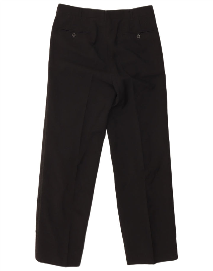 VINTAGE Mens 1 Button 2 Piece Set IT 46 Small W29 L29 Black Wool