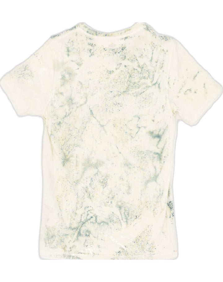 LEVI'S Womens Graphic T-Shirt Top UK 4 XS White Tie Dye Cotton | Vintage Levi's | Thrift | Second-Hand Levi's | Used Clothing | Messina Hembry 