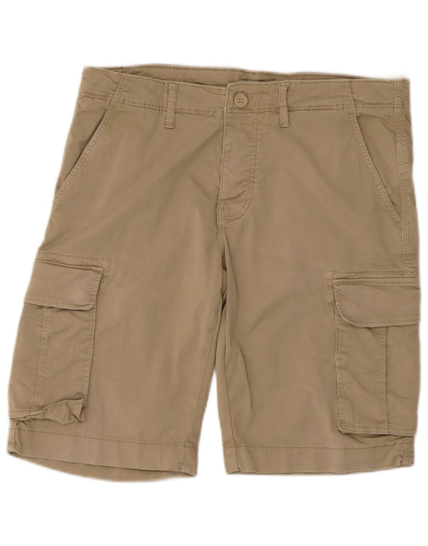 Vintage Mens Cargo Shorts W33 Medium  Beige Cotton