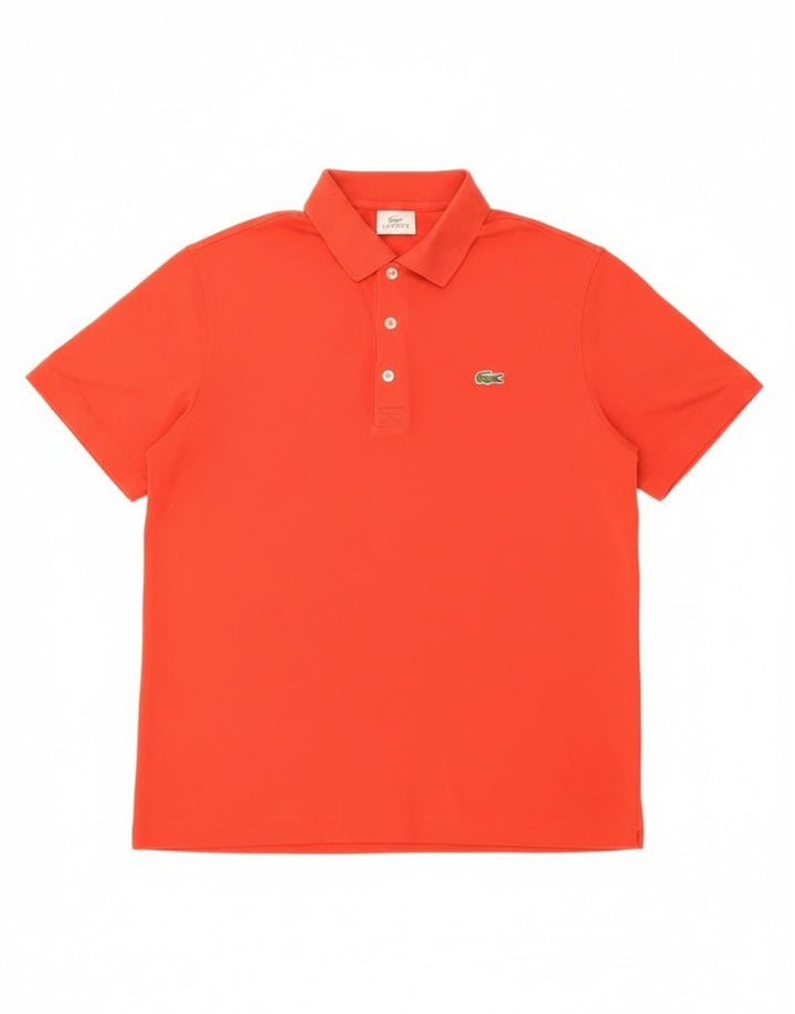 Lacoste Mens Polo Shirt Size 4 Medium Red Cotton
