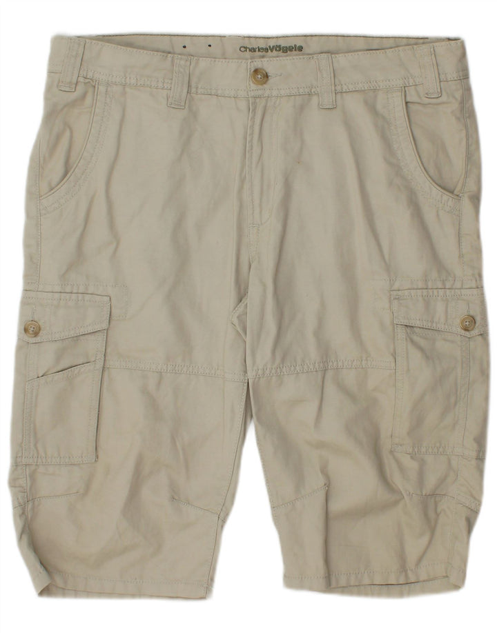 Charles Vogele Mens Mike Cargo Shorts W34 Large Grey Cotton