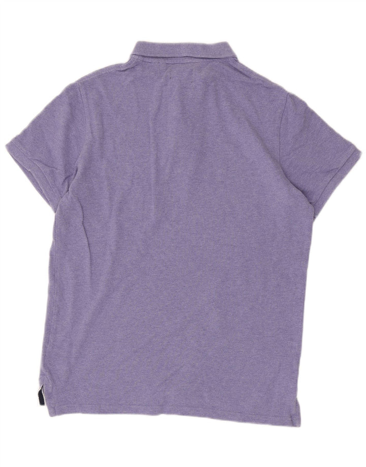 Superdry Mens Polo Shirt Large Purple Cotton