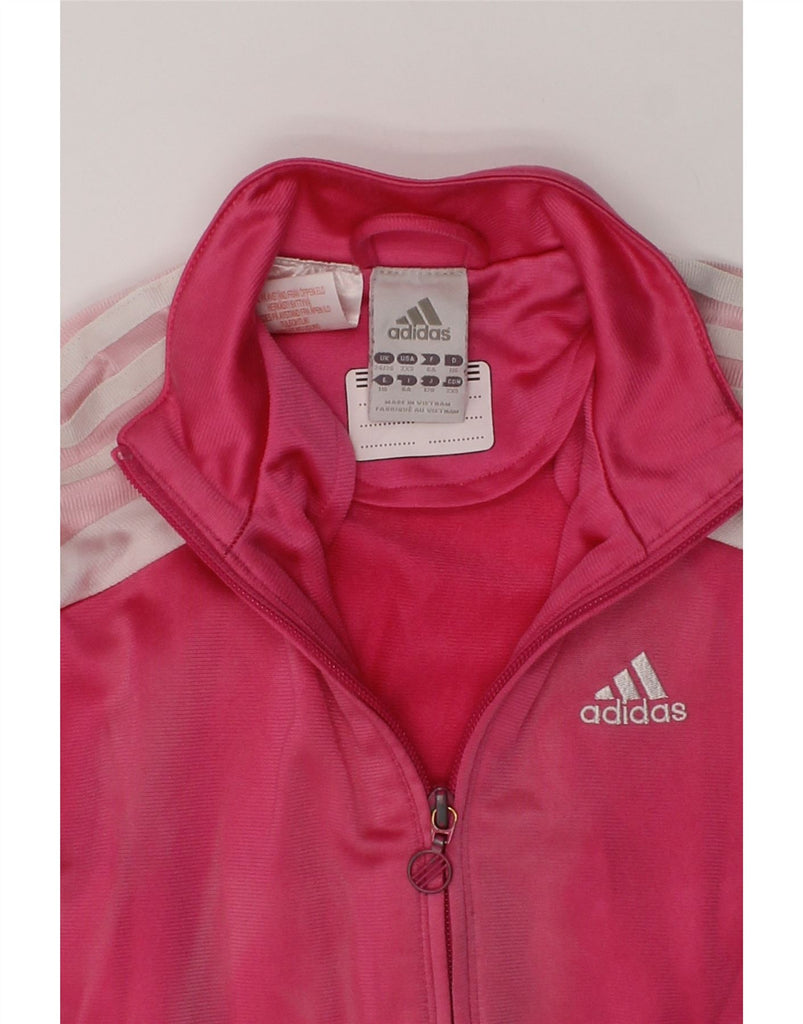 ADIDAS Girls Tracksuit Top Jacket 5-6 Years Pink Colourblock Polyester | Vintage Adidas | Thrift | Second-Hand Adidas | Used Clothing | Messina Hembry 