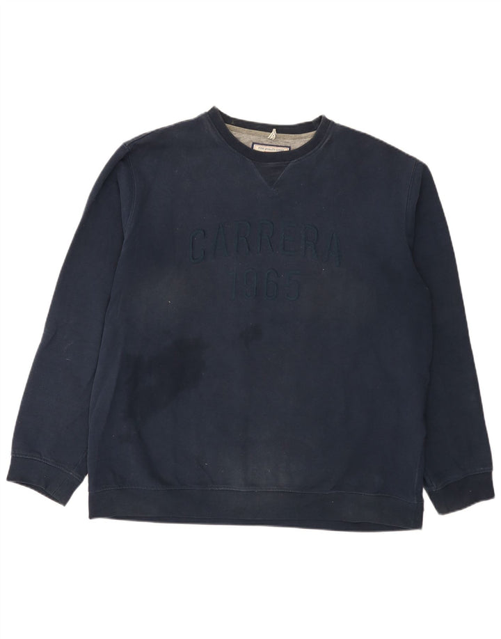 Carrera Mens Graphic Sweatshirt Jumper 2XL Navy Blue Cotton