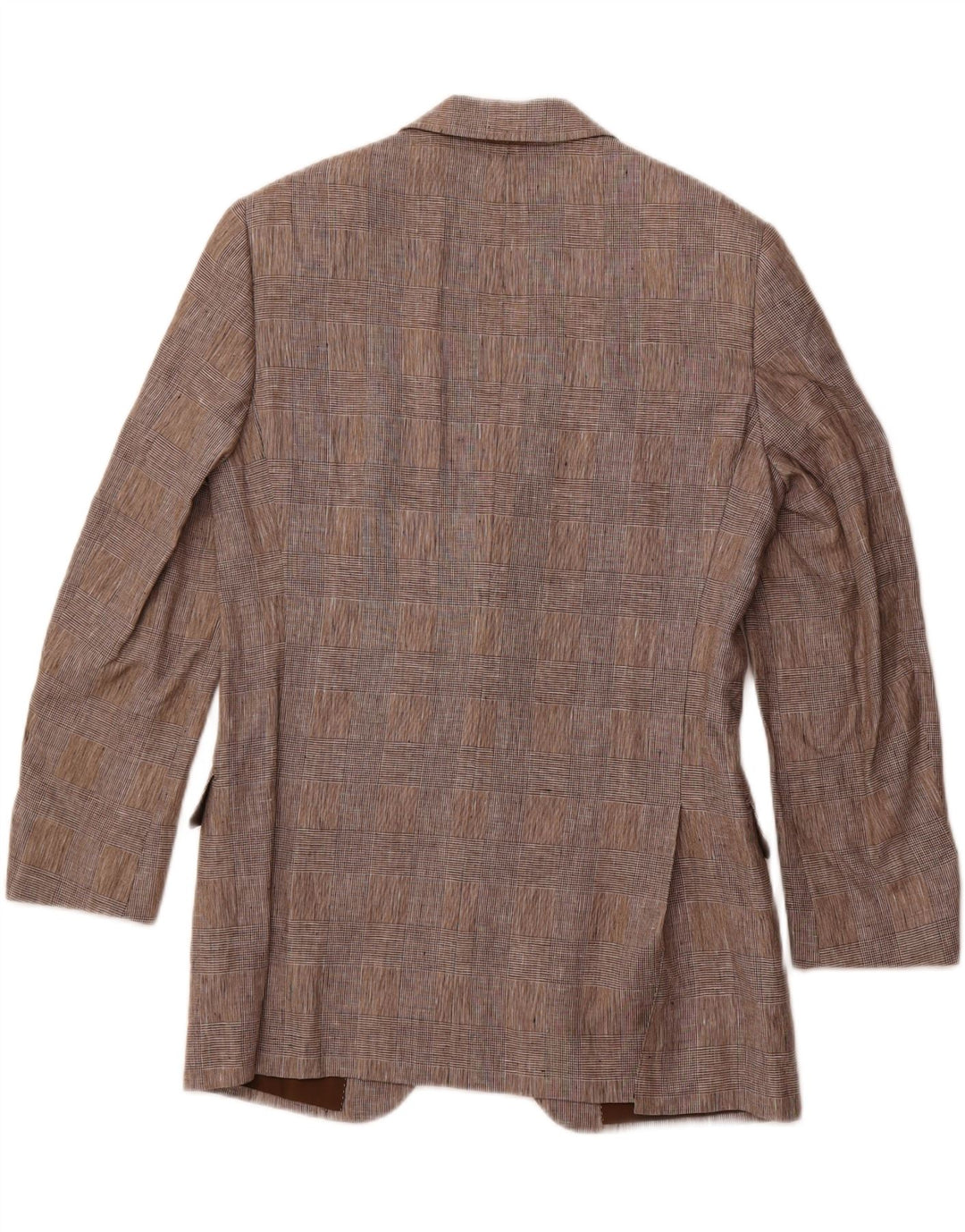 PAL ZILERI Mens 2 Button Blazer Jacket IT 48 Medium Grey Check Linen