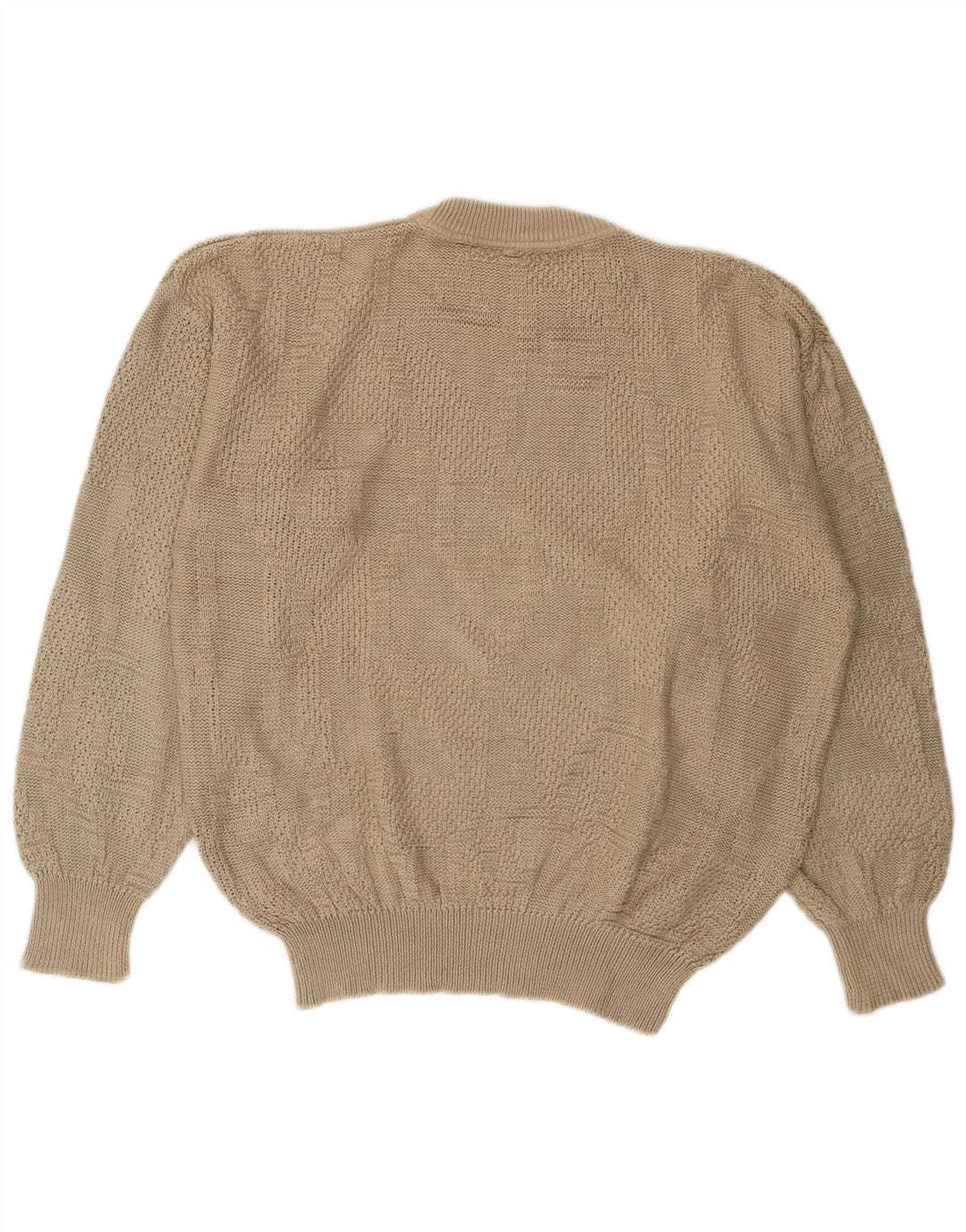 Vintage Mens Crew Neck Jumper Sweater IT 54 XL Beige