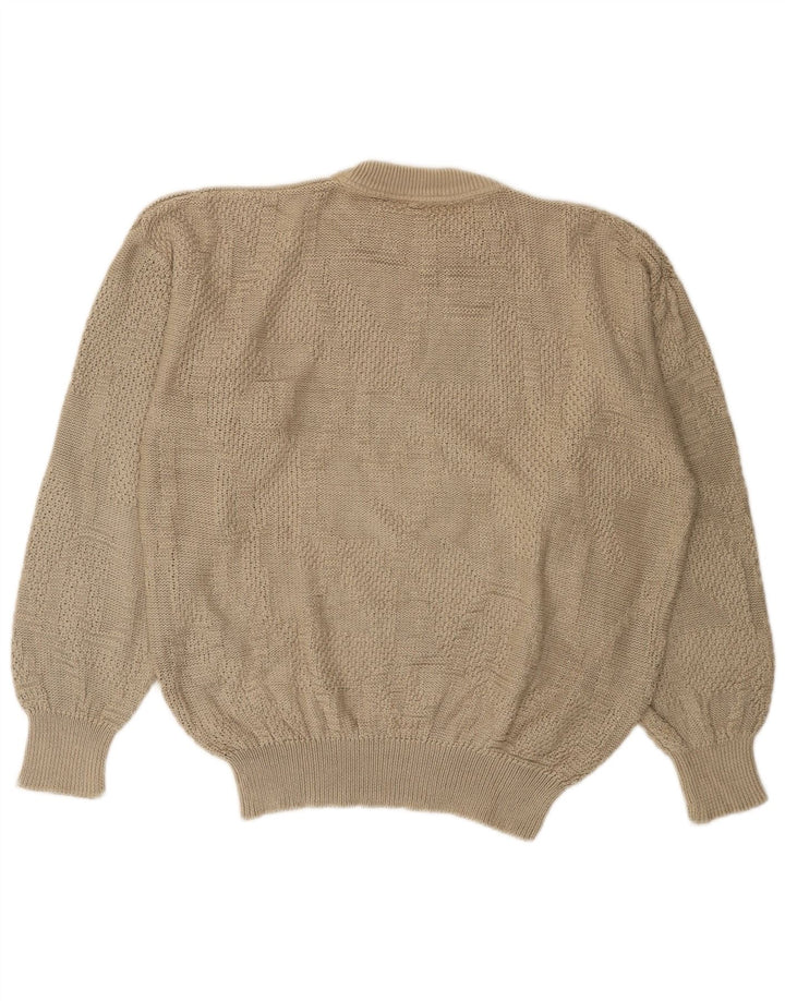 Vintage Mens Crew Neck Jumper Sweater IT 54 XL Beige