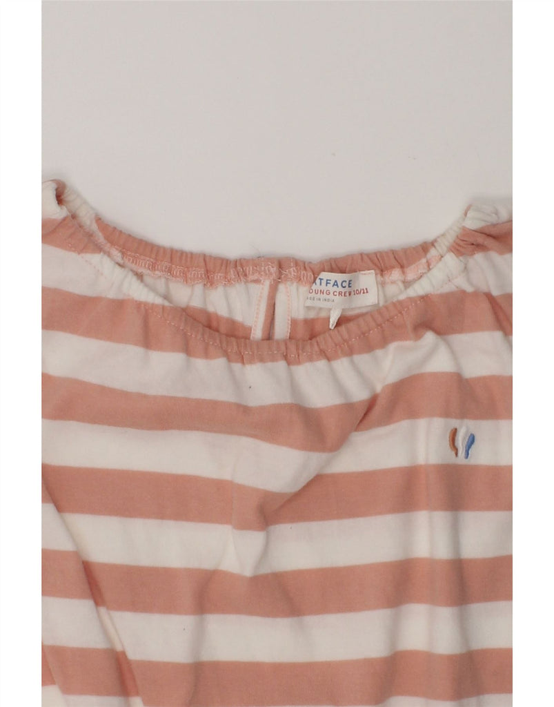 FAT FACE Girls Playsuit 10-11 Years Beige Striped Cotton | Vintage Fat Face | Thrift | Second-Hand Fat Face | Used Clothing | Messina Hembry 