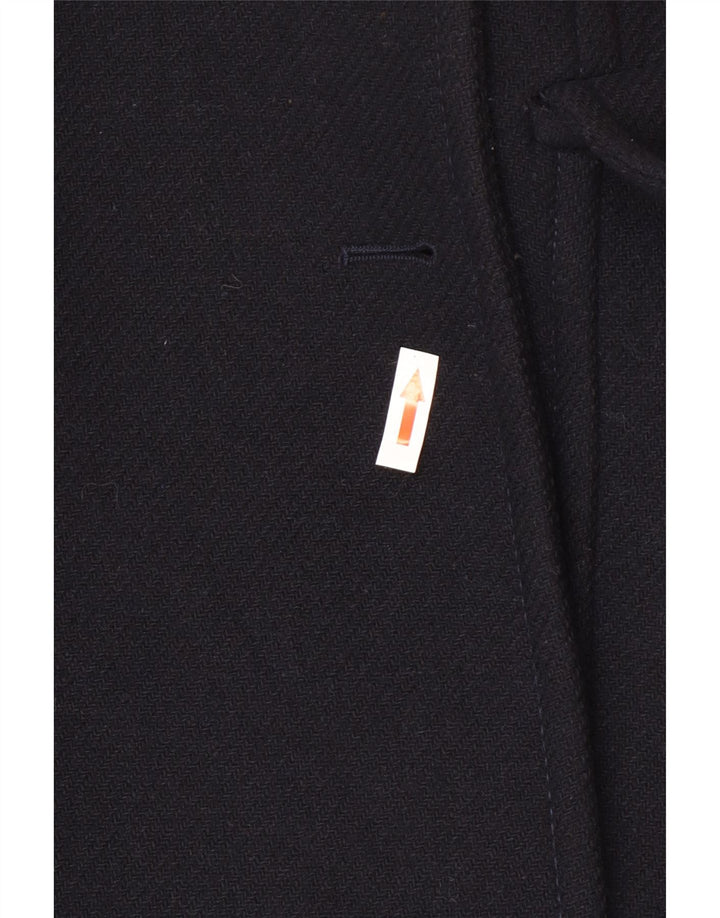 Zara Womens Double Breasted Coat UK 16 Large Navy Blue Wool