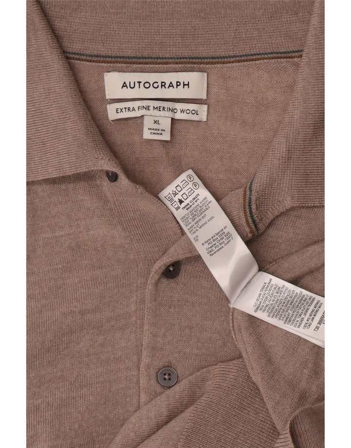 Marks & Spencer Mens Autograph Polo Neck Jumper Sweater XL Beige