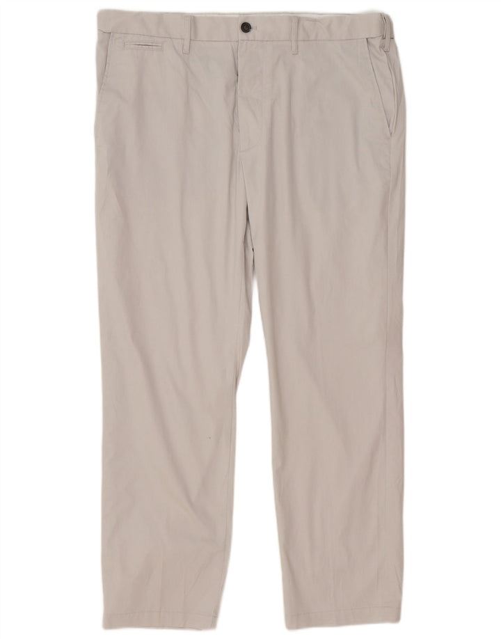 Marks & Spencer Mens Regular Fit Chino Trousers W38 L29 Grey Cotton