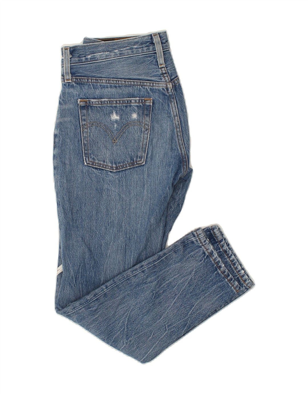 LEVI'S Mens 501 Distressed Tapered Jeans W28 L28 Blue Cotton Vintage Levi's and Second-Hand Levi's from Messina Hembry 