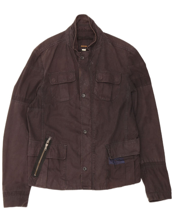 Diesel Womens Utility Jacket UK 18 XL Black Cotton