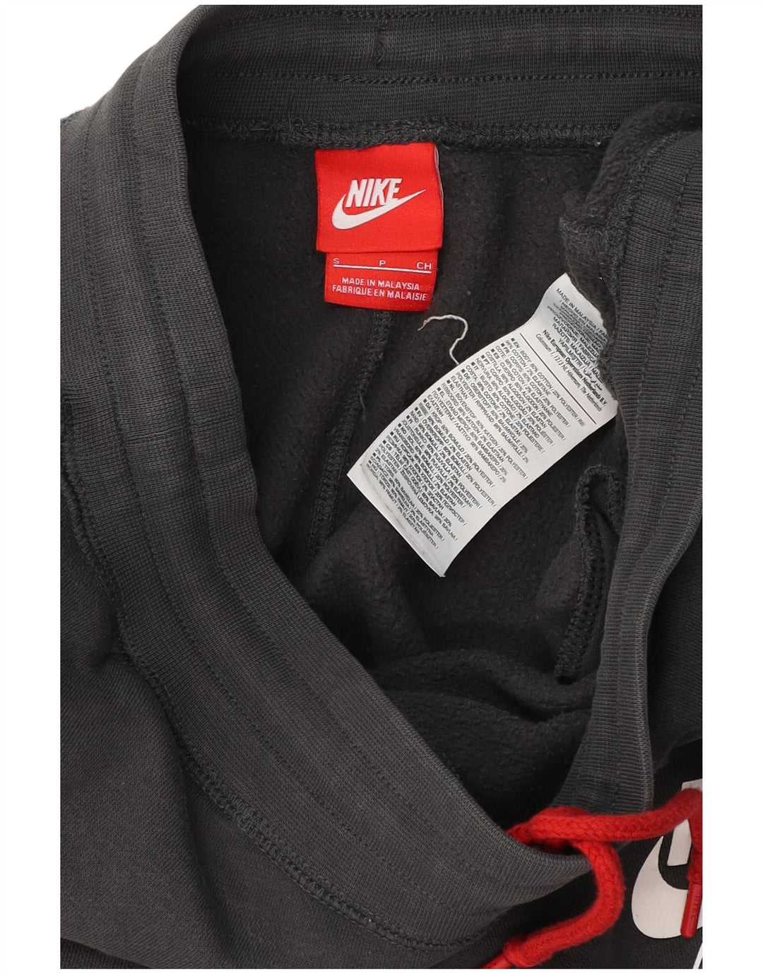 NIKE Mens Graphic Tracksuit Trousers Joggers Small Navy Blue Cotton