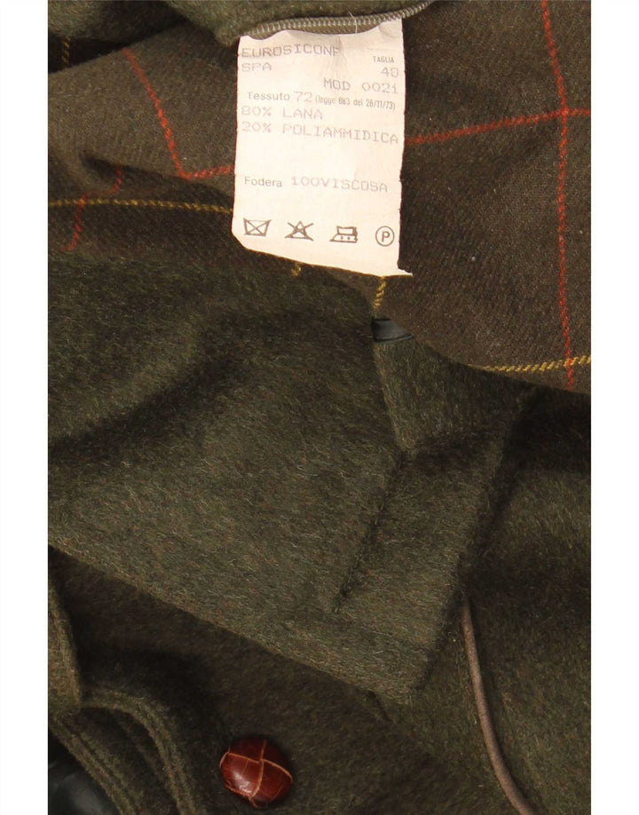 Steinbock Mens Overcoat IT 48 Medium Khaki Wool
