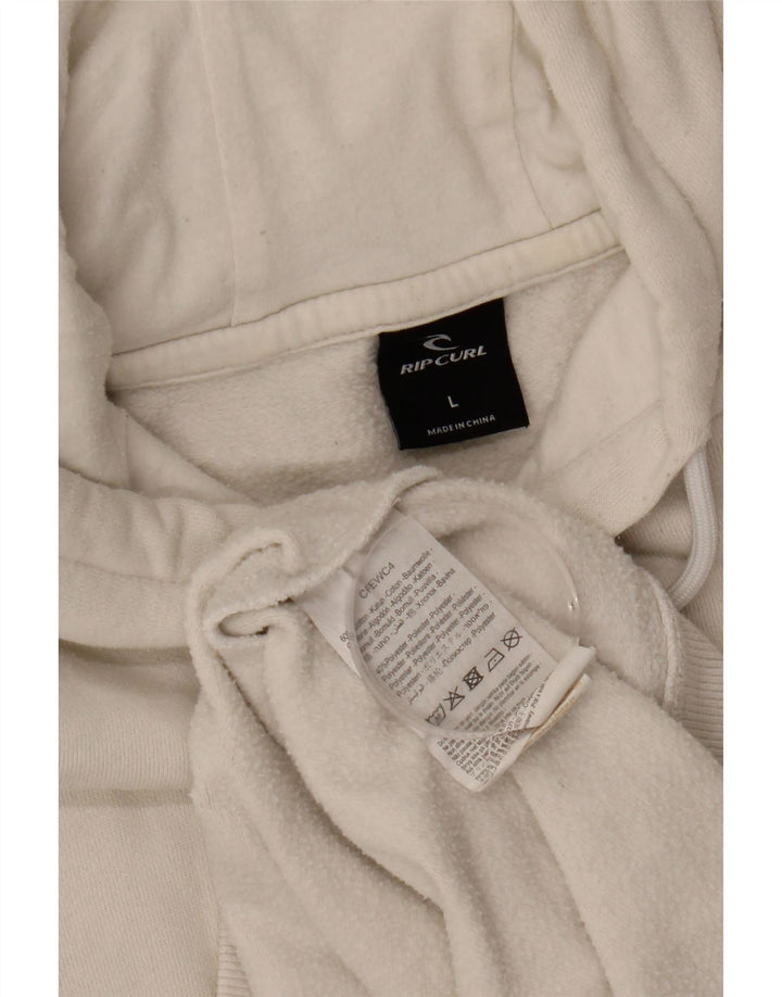 RIP CURL Mens Hoodie Jumper Large White Cotton
