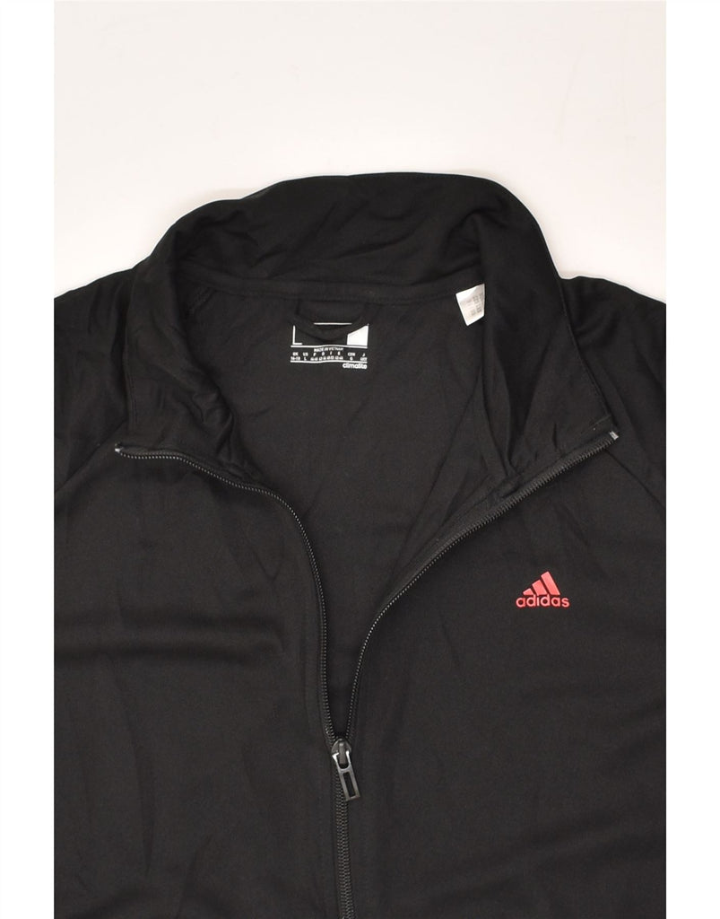 ADIDAS Womens Tracksuit Top Jacket UK 16/18 Large Black Polyester | Vintage Adidas | Thrift | Second-Hand Adidas | Used Clothing | Messina Hembry 