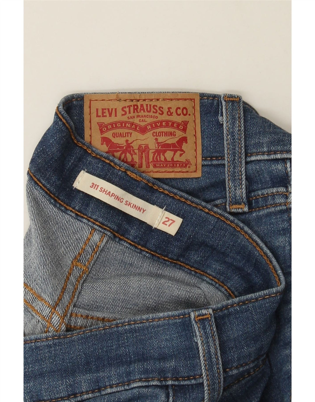LEVI'S Womens 311 Shaping Skinny Jeans W27 L31 Blue Vintage Levi's and Second-Hand Levi's from Messina Hembry 