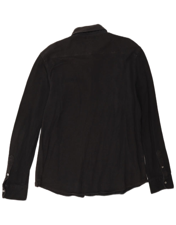 Massimo Dutti Mens Slim Fit Shirt XL Black