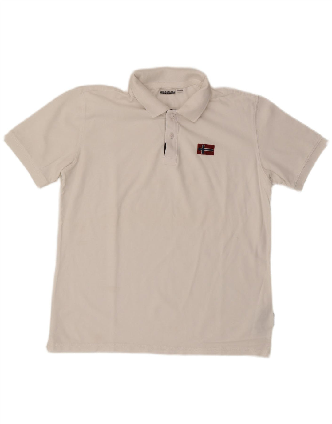 Napapijri Mens Polo Shirt XL White Cotton