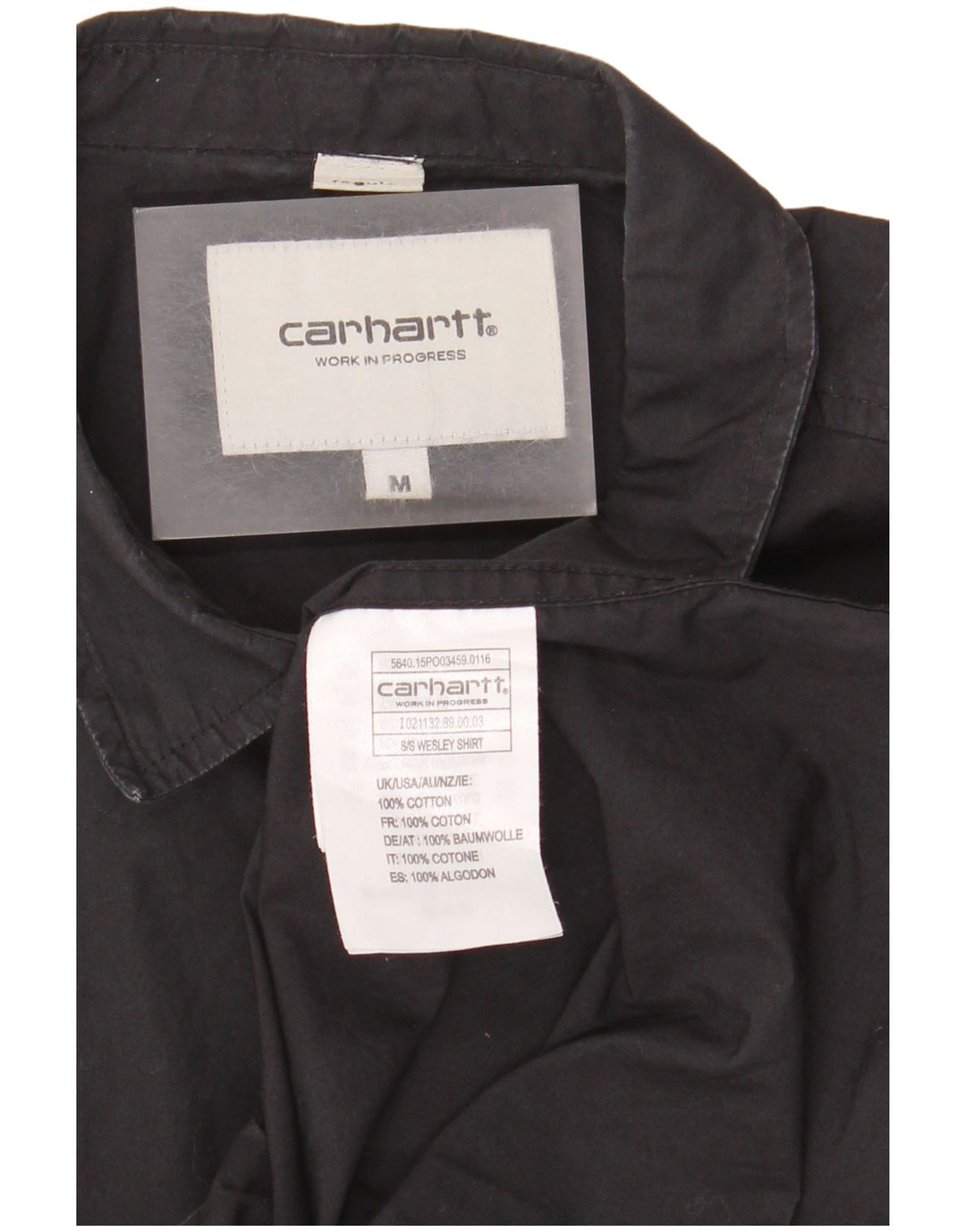Carhartt Mens Short Sleeve Shirt Medium Black Cotton