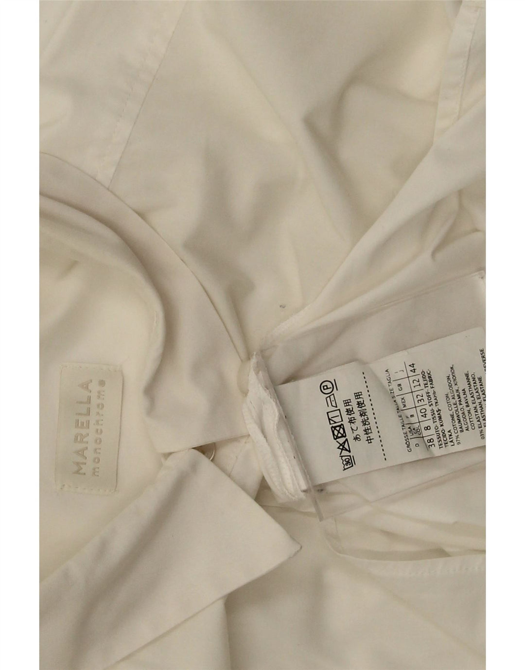 Marella Womens Shirt UK 12 Medium White Cotton