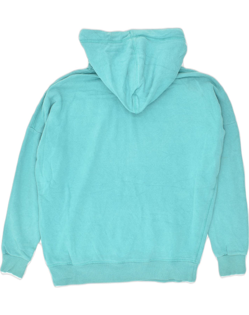 SUPERDRY Womens Oversized Graphic Hoodie Jumper UK 6 XS Turquoise Cotton | Vintage Superdry | Thrift | Second-Hand Superdry | Used Clothing | Messina Hembry 