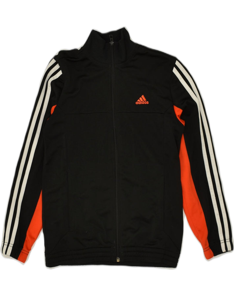 ADIDAS Boys Tracksuit Top Jacket 11-12 Years Black Colourblock Polyester | Vintage Adidas | Thrift | Second-Hand Adidas | Used Clothing | Messina Hembry 