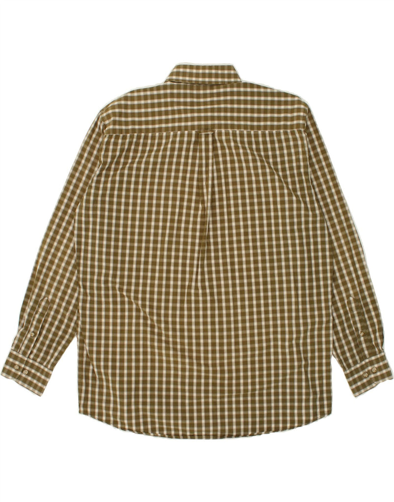 VINTAGE Mens Shirt Size 43 44 XL Khaki Gingham Cotton | Vintage Vintage | Thrift | Second-Hand Vintage | Used Clothing | Messina Hembry 