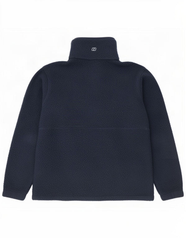 Berghaus Womens Zip Neck Oversized Fleece Jumper UK 10 Small Navy Blue