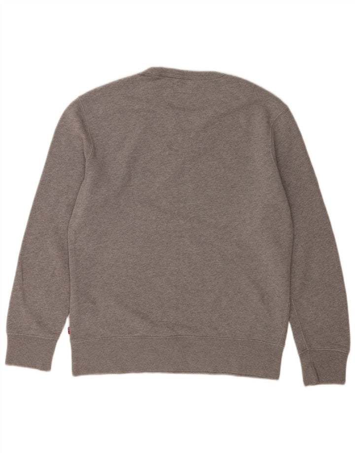 Levi's Mens Graphic Sweatshirt Jumper Small Grey Cotton