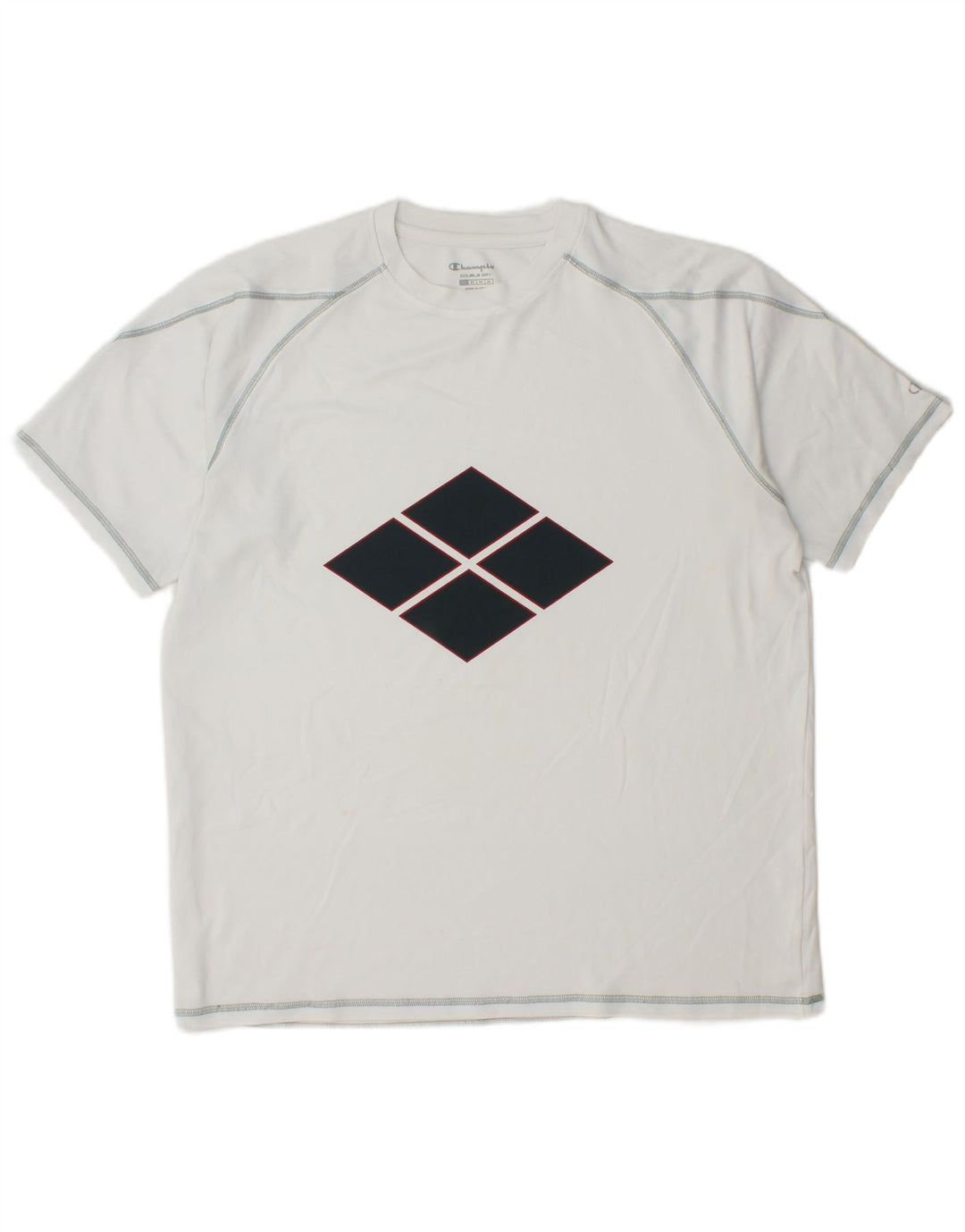 CHAMPION Mens Graphic T-Shirt Top Medium White Polyester