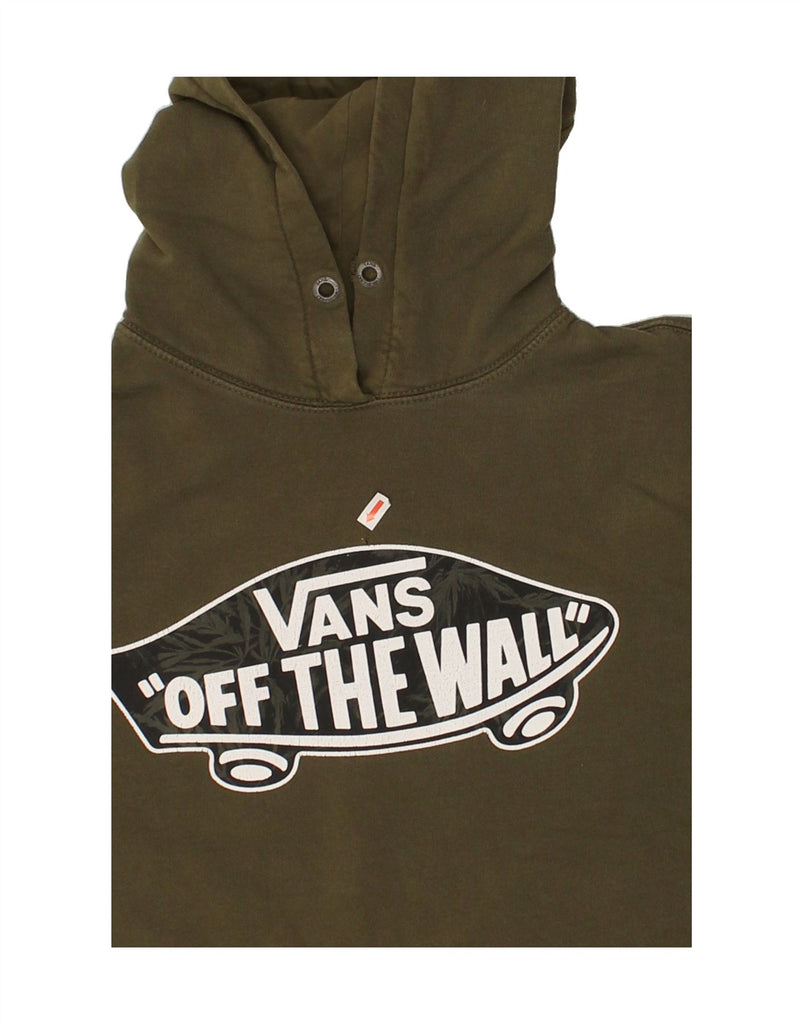 VANS Mens Graphic Hoodie Jumper Small Khaki Cotton | Vintage Vans | Thrift | Second-Hand Vans | Used Clothing | Messina Hembry 