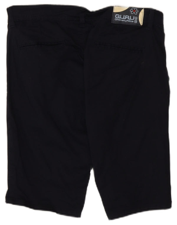 Guru Womens Chino Shorts IT 46 Large W34 Navy Blue Cotton