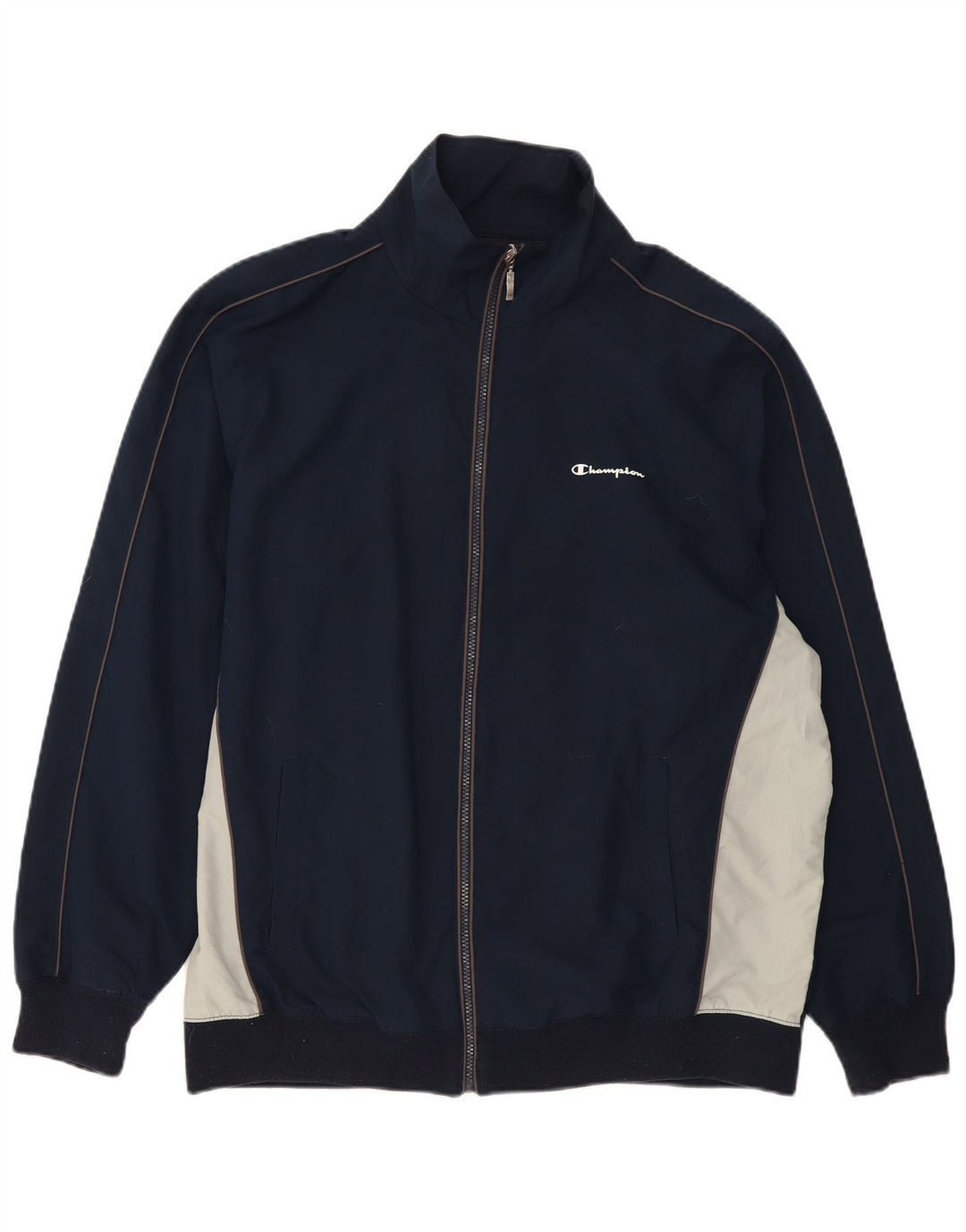 Champion Mens Tracksuit Top Jacket 2XL Navy Blue Colourblock