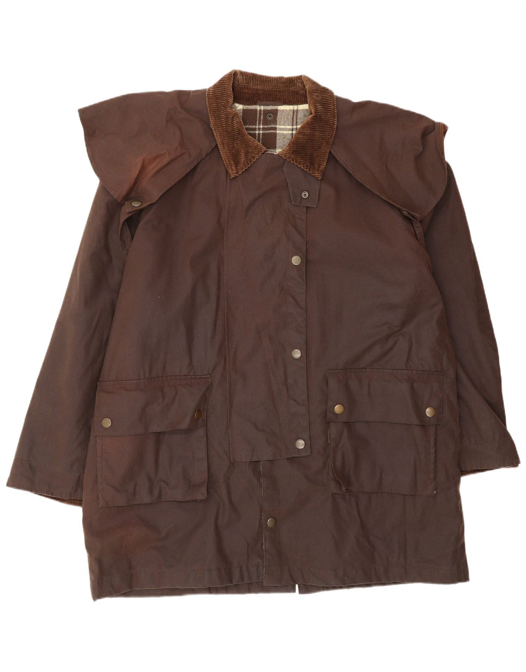 Derby Mens Waxed Cotton Jacket UK 40 Large Brown