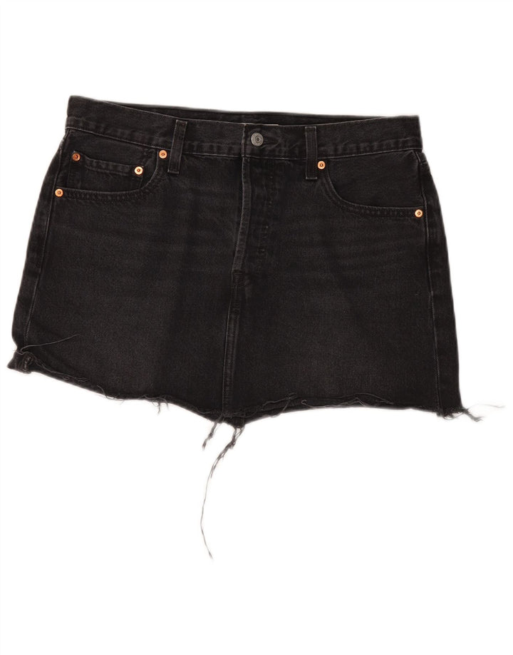 Levi's Womens Denim Skirt W31 Medium Black Cotton