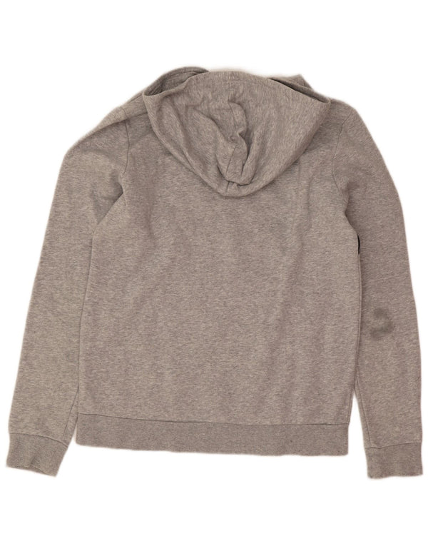 Adidas Boys Graphic Hoodie Jumper 13-14 Years Grey Colourblock Cotton