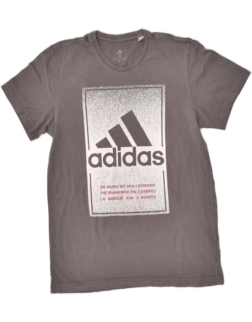 ADIDAS Mens Graphic T-Shirt Top Medium Grey Cotton | Vintage Adidas | Thrift | Second-Hand Adidas | Used Clothing | Messina Hembry 