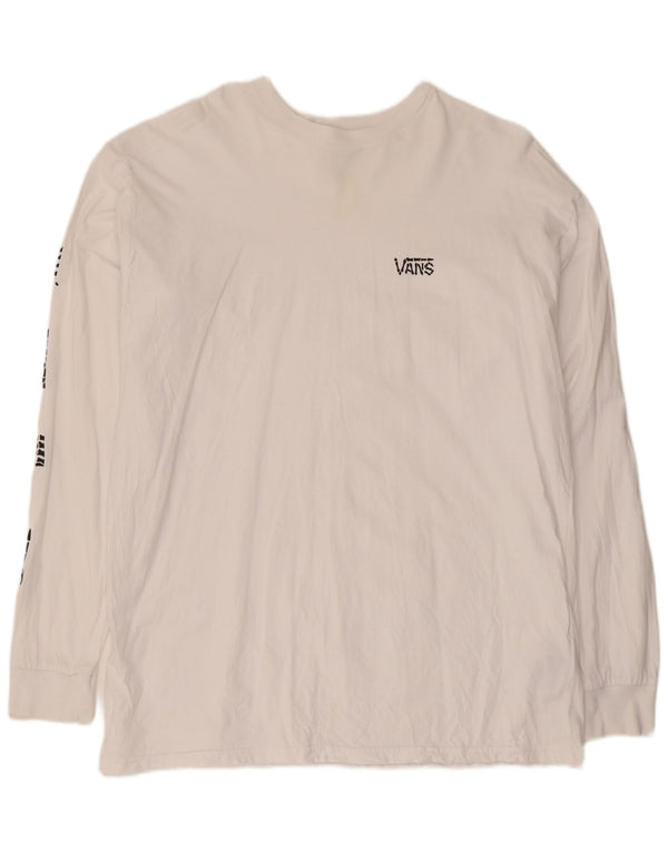 Vans Mens Graphic Top Long Sleeve Large White Cotton