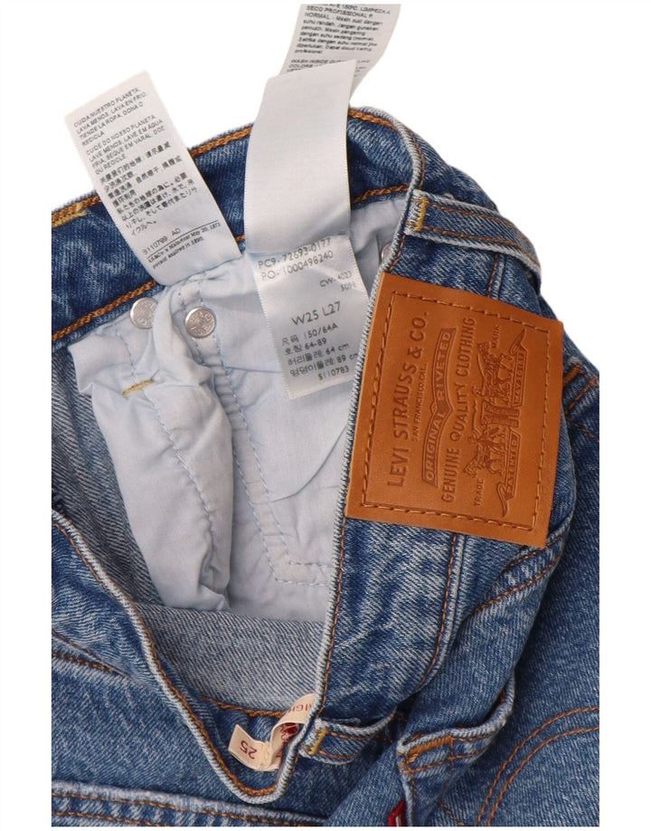 Levi's Womens Ribcage Straight Jeans W25 L27 Blue Cotton