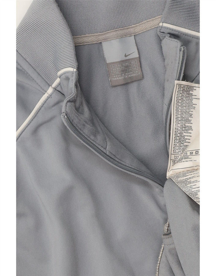 NIKE Mens Tracksuit Top Jacket UK 44/46 XL Blue Polyester