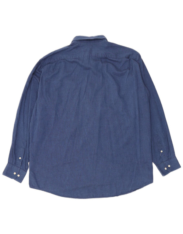 Lacoste Mens Shirt Size 43 XL Blue Cotton