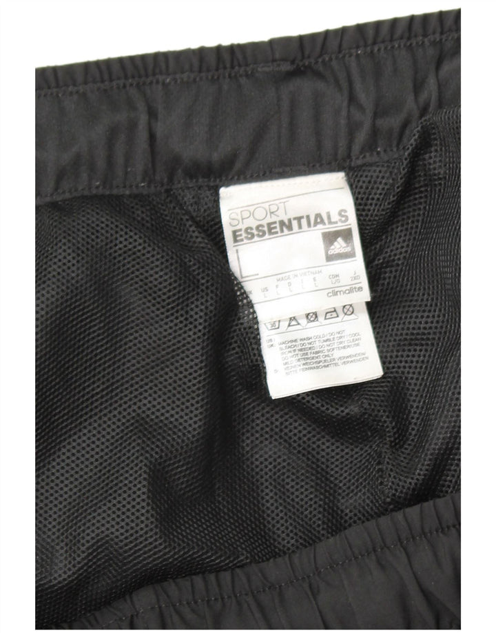Adidas Mens Tracksuit Trousers Large Black Polyester