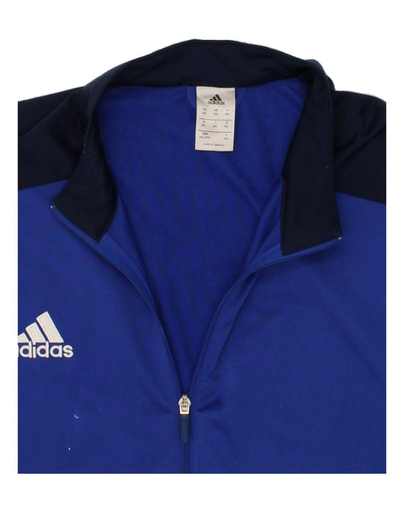 ADIDAS Mens Tracksuit Top Jacket 2XL Blue Colourblock Polyester Vintage Adidas and Second-Hand Adidas from Messina Hembry 