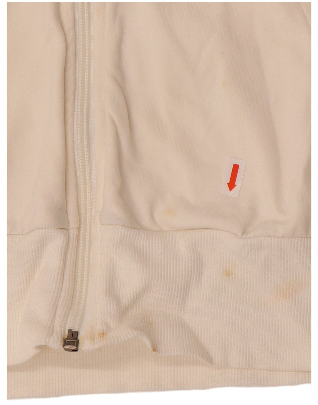 NIKE Womens Zip Hoodie Sweater UK 12/14 Medium Off White Cotton