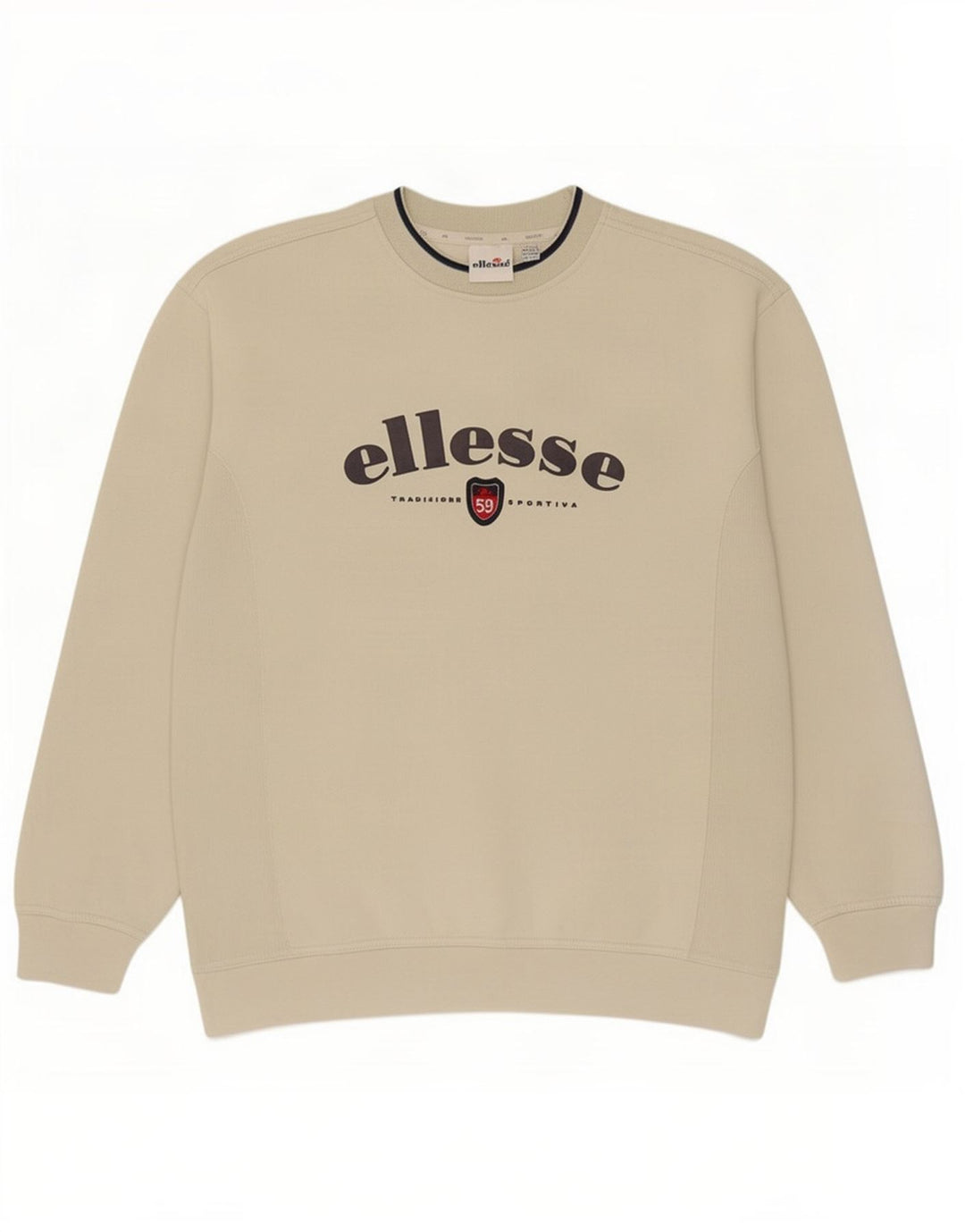 Ellesse Mens Graphic Sweatshirt Jumper UK 42/44 Large Beige